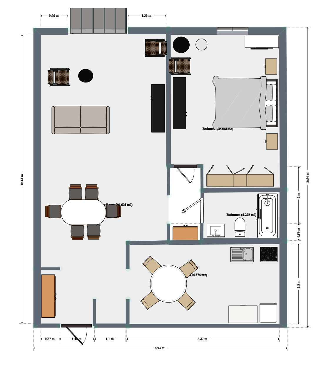 Vine Oak Lawn - 1 Bedroom Apartments Floorplan